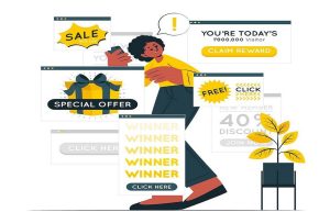 Banner illustration of online ads in misleading online advertising.